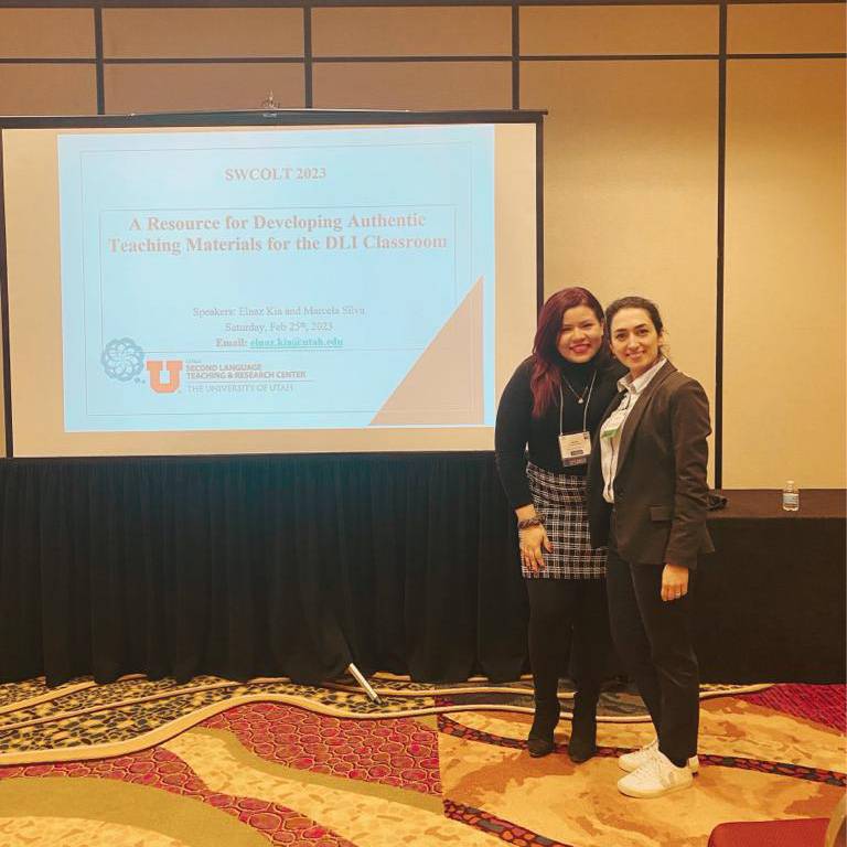 Elnaz Kia and Marcela Lopes presenting at the 2023 SWCOLT Conference in Salt Lake City, Utah